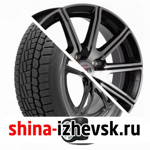 Колесо в сборе Viatti Brina зима (V-521) 185/65 R15 T 88 + Alcasta M55 6xR15 4×100 ET40 DIA60.1 Черный полностью полированный в Ижевске
